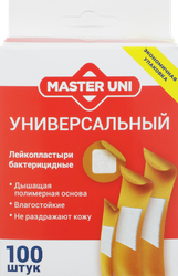 Изображение товара Лейкопластырь бактерицидный MASTER UNI Универсальный 7,2х1,9см, 100шт