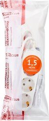 Удлинитель сетевой HOME CLUB S 3x1-Z -20 с заземлением, без выключателя 10A, картинка