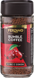 Кофе растворимый FERZANO Bumble Coffee с вишневым соком, сублимированный, 150г, крупный план