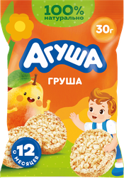 Хлебцы рисовые детские АГУША Груша, с 12 месяцев, 30г, вид