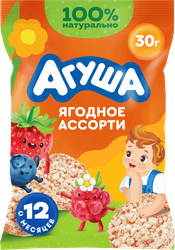 Хлебцы рисовые детские АГУША Полезный перекус Ягодное ассорти, с 12 месяцев, 30г, фото