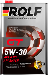 Масло моторное ROLF GT SAE 5W-30 API SN/CF, синтетическое, 1л, крупный план
