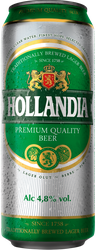 Пиво светлое HOLLANDIA фильтрованное пастеризованное, 4,8%, ж/б, 0.45л, картинка
