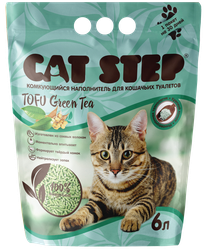 Наполнитель растительный для кошачьего туалета CAT STEP Tofu Green Tea комкующийся, 6л, картинка