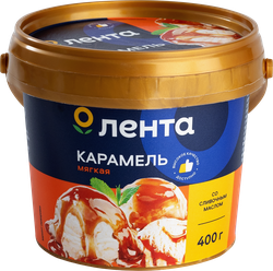 Продукт молокосодержащий ЛЕНТА Мягкая карамель 5% без змж, 400г, крупный план