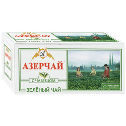 Чай зеленый АЗЕРЧАЙ с чабрецом, 25пак, крупный план