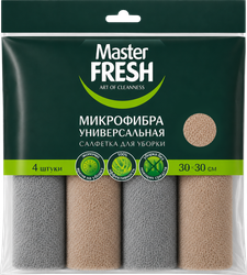Салфетки для уборки MASTER FRESH универсальные 30x30см, 4шт, детальное фото