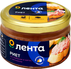 Риет ЛЕНТА с чесноком из горбуши и кеты, 180г, вид