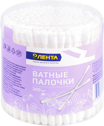 Палочки ватные ЛЕНТА, 200шт, крупный план