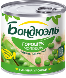 Горошек зеленый БОНДЮЭЛЬ молодой, 212мл, детальное фото