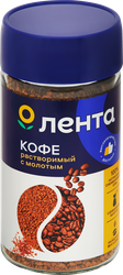 Изображение товара Кофе растворимый с добавлением молотого ЛЕНТА натуральный ст/б, 95г