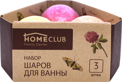 Набор шаров для ванны HOMECLUB ароматические в ассортименте 160г, 3шт, изображение