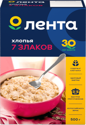 Хлопья мультизлаковые ЛЕНТА 7 злаков, 500г, вид
