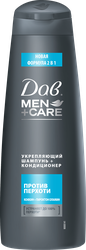 Шампунь-кондиционер для волос мужской ДАВ Men+care 2в1 Кофеин и цинк  пиритион, против перхоти, 380мл, изображение
