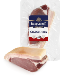 Солонина соленая из свинины БАХРУШИНЪ, весовая, вид