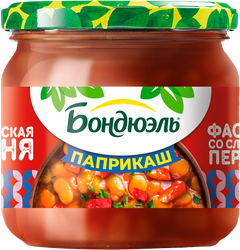 Фасоль белая БОНДЮЭЛЬ Паприкаш, в соусе со сладким перцем, 350мл, картинка
