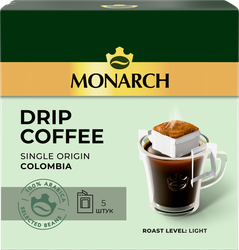 Кофе молотый MONARCH Арабика Колумбия натур. жар. дрип-пакет 5шт., фото