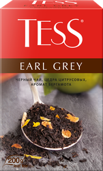 Чай черный TESS Эрл Грей байховый с ароматом бергамота, листовой, 200г, картинка