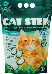 Наполнитель силикагелевый для кошачьего туалета CAT STEP Мята, 3,8л, фото