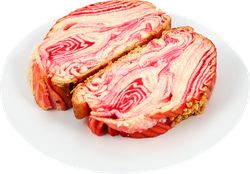 Сдобный крутень ЛЕНТА FRESH с творогом и вишневой начинкой, детальное фото
