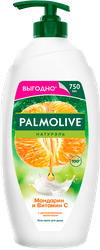 Гель-крем для душа PALMOLIVE Натурэль Мандарин и витамин С с увлажняющим молочком, 750мл, изображение