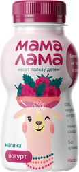 Изображение товара Йогурт питьевой МАМА ЛАМА Малина 2,5%, без змж, 200г