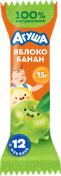 Батончик фруктовый детский АГУША Яблоко, банан, с 12 месяцев, 15г, изображение