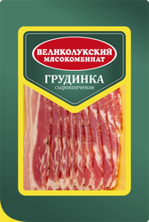 Грудинка сырокопченая МК ВЕЛИКОЛУКСКИЙ категория Б, нарезка, 150г, фото