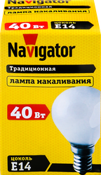 Лампа накаливания NAVIGATOR 40Вт Е14, матовая, шар, фото