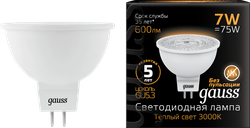 Лампа светодиодная GAUSS Blk MR16 7Вт теплый, фотография