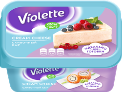 Сыр творожный КАРАТ Violette Cream Cheese Сливочный 70%, без змж, 400г, вид