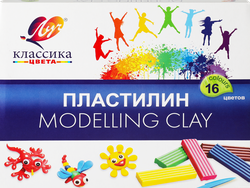 Пластилин ЛУЧ Классика 16 цветов Арт. 20С 1329-08, крупный план