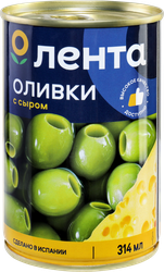 Оливки с сыром ЛЕНТА зеленые, 314мл, фото