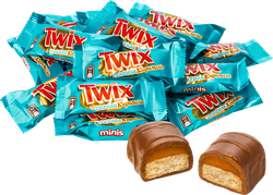 Печенье сахарное TWIX Minis Соленая карамель, покрытое молочным шоколадом, весовое, вид