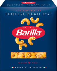 Макароны BARILLA Chifferi rigati n.41, группа А высший сорт, 450г, изображение