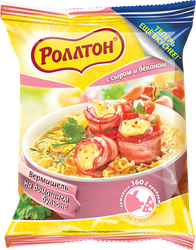 Вермишель РОЛЛТОН На домашнем бульоне с сыром и беконом, 60г, детальное фото