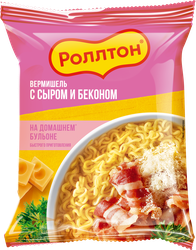 Вермишель РОЛЛТОН На домашнем бульоне с сыром и беконом, 60г, детальное фото