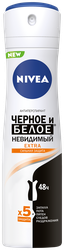 Антиперспирант-спрей женский NIVEA Черное и Белое Невидимый Extra, 150мл, детальное фото