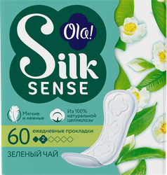Прокладки ежедневные OLA! Silk Sense Daily Deo Зеленый чай, 60шт, детальное фото