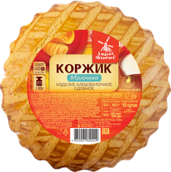 Коржик ХЛЕБНОЕ МЕСТЕЧКО Молочный, 130г, фотография