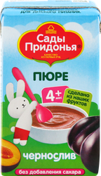 Пюре фруктовое САДЫ ПРИДОНЬЯ Чернослив, с 4 месяцев, 125г, крупный план