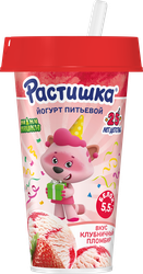 Йогурт питьевой РАСТИШКА Шейк Клубничный пломбир 2,8%, без змж, 190г, изображение