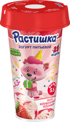 Йогурт питьевой РАСТИШКА Шейк Клубничный пломбир 2,8%, без змж, 190г, вид