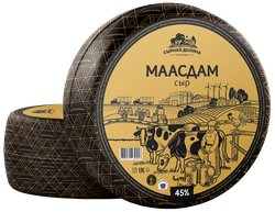 Сыр СЫРНАЯ ДОЛИНА Маасдам 45%, без змж, весовой, фото