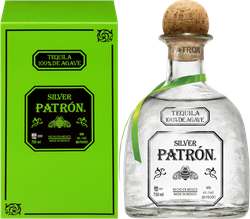 Текила PATRON Silver 40%, п/у, 0.75л, крупный план
