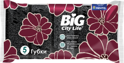 Губки кухонные BIG CITY LIFE крупнопористые, черные, Арт. 14410699, 5шт, фото