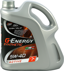 Изображение товара Масло моторное G-ENERGY Synthetic Active 5W-40 Арт. 253142410, 4л Изображение товара Масло моторное G-ENERGY Synthetic Active 5W-40 Арт. 253142410, 4л