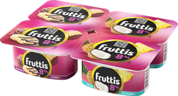 Продукт йогуртный FRUTTIS Суперэкстра Банана-сплит/Пина колада 8%, без змж, 115г, фотография