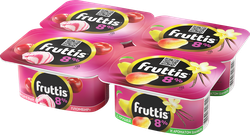 Продукт йогуртный FRUTTIS Суперэкстра Вишневый пломбир/Груша, ваниль 8%, без змж, 115г, картинка