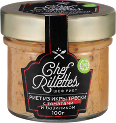 Риет ПУТИНА Chef Rillettes с томатом и базиликом, 100г, крупный план